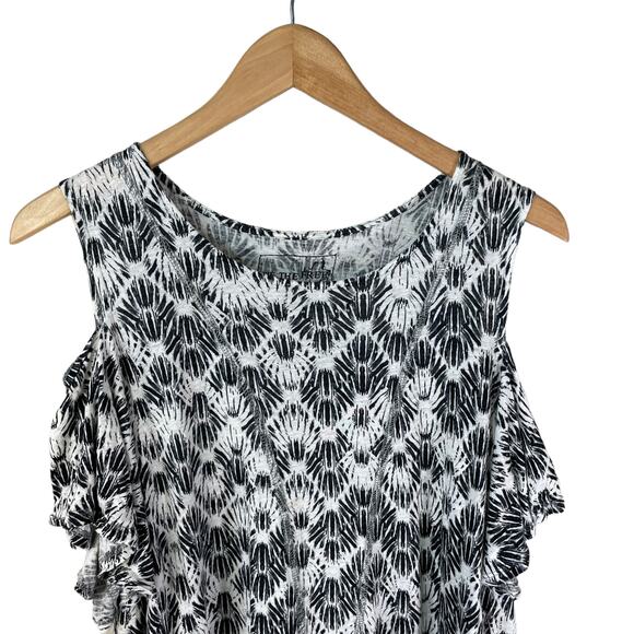 Free People We the Free Women's Cold Shoulder Top Linen Geometric Blend Small - Picture 5 of 9
